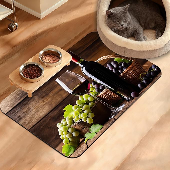 Pet Feeding Mat, Non-Slip Water Bowl Placemat, Pet Supplies 16" x 24" by Unknown