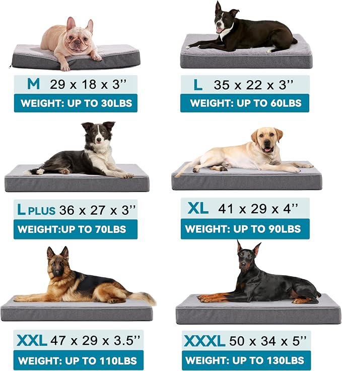 Cooling Dog Beds for Large Dogs, Washable Orthopedic Dog Bed for Crate - Image 6