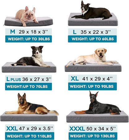 Cooling Dog Beds for Large Dogs, Washable Orthopedic Dog Bed for Crate - Image 6