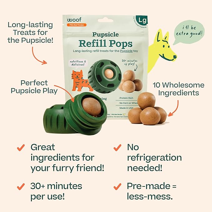 WOOF Pupsicle Refill Pops, Delicious Long Lasting Dog Treats, Pre-Made Pupsicle - Image 3