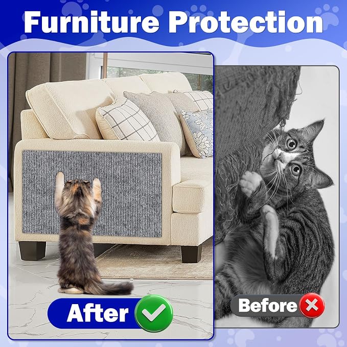 Anit Cat Scratch Couch Furniture Protector, 78.7x15.8 Cat Wall Corner Scratcher - Image 2