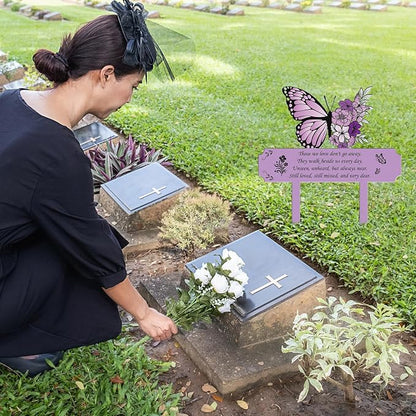 Grave Decorations for Cemetery Memorial, Metal Memorial Garden Stakes for Loss - Image 3