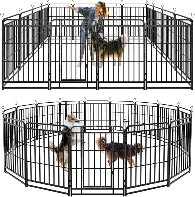 Heavy Duty Dog Playpen: 16 Steel Panels 40" Height, Square Steel Pipe by Committedtobetterpetlife