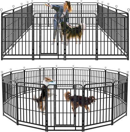 Heavy Duty Dog Playpen: 16 Steel Panels 40" Height, Square Steel Pipe by Committedtobetterpetlife