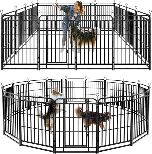 Heavy Duty Dog Playpen: 16 Steel Panels 40" Height, Square Steel Pipe by Committedtobetterpetlife