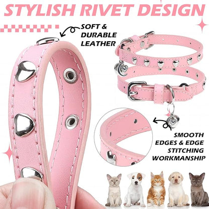 EXPAWLORER Leather Cat Collar for Girl Boy Valentine's Day - Image 4