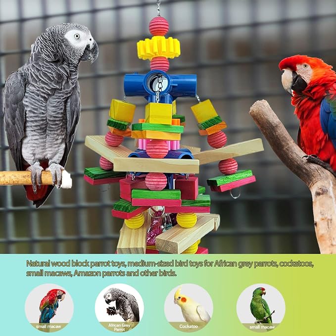 Parrot Toys for African Grey Parrots, Small Macaws, Amazon Parrots Small and - Image 3
