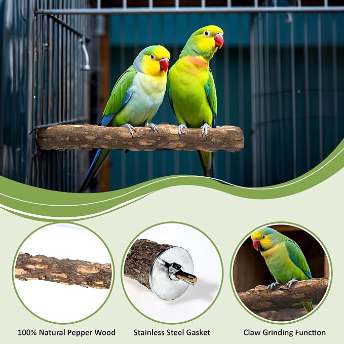 8pcs Natural Bird Perches for Cage, 5.9“ Small Wood Bird Perch for - Image 3