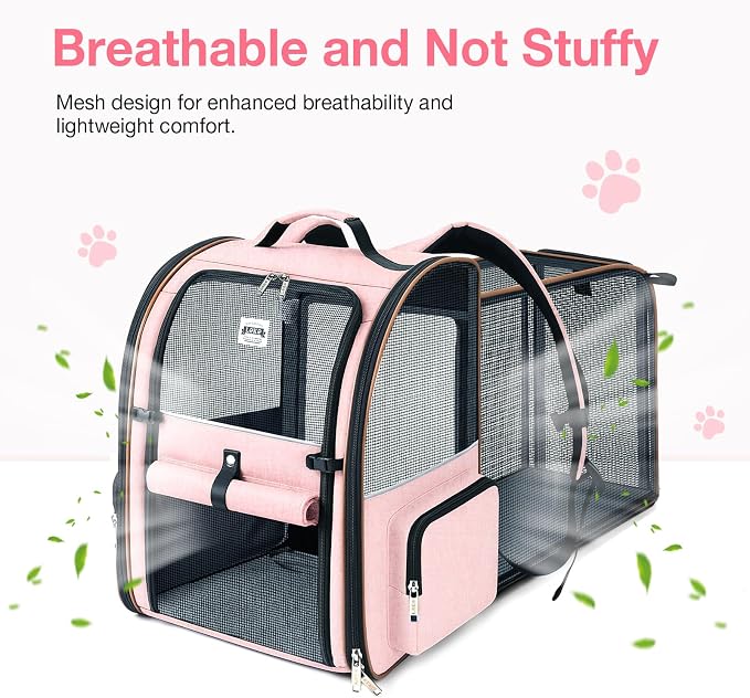 Lekebobor Large Cat Backpack Carrier Expandable Foldable Pet Carrier Backpack - Image 3