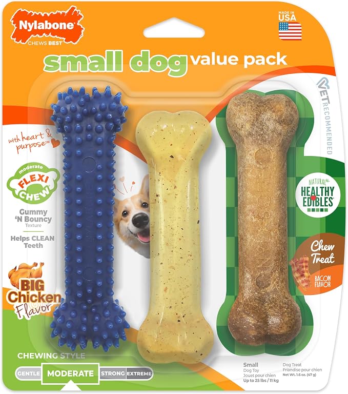 Nylabone Original Bone Flexi Chew Toy Value Pack - Image 9