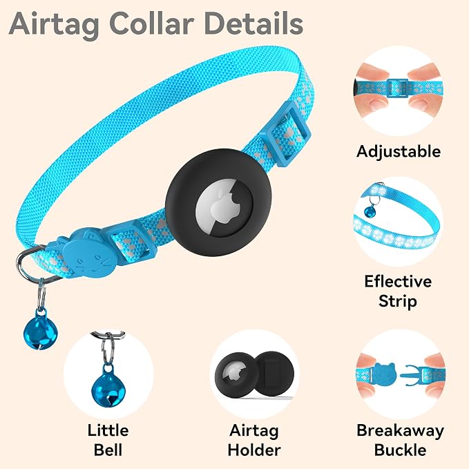 Vanjua 2 Pack Airtag Cat Collar Breakaway - Image 2