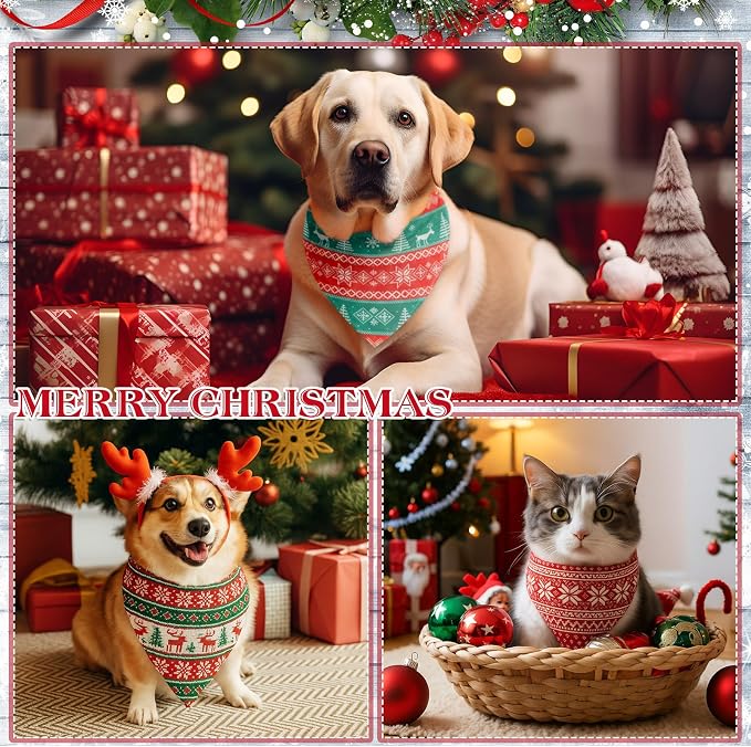 Weewooday 50 Pcs Christmas Bandanas - Image 6
