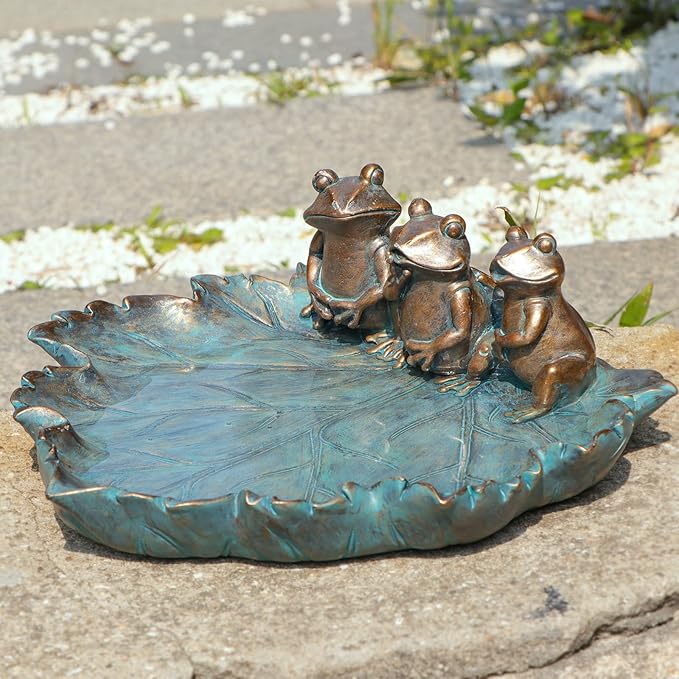 MUMTOP Bird Baths for Outdoors, Antique Outdoor Garden Bird Bath Resin Birdbath by MUMTOP