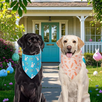 Easter Dog Bandanas XLarge 2PCS, 4 Pattern Colorful Scarf - Image 5