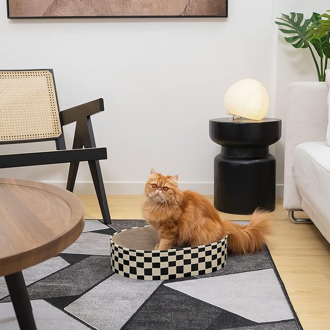 Cat Scratcher Bed, 2 in 1 Oval Cat Scratching Board - Image 9