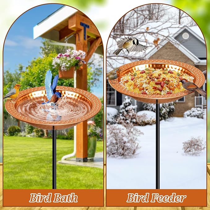 Metal Bird Bath Stand for Outdoors Garden, Bird Baths Birdbaths Bowl - Image 4