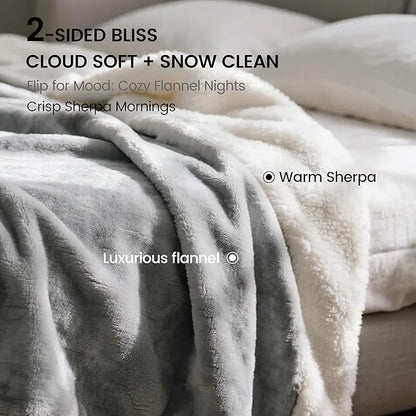 gogobunny Waterproof Bed Blanket, Reversible Sherpa Fleece Throw Blanket - Image 4