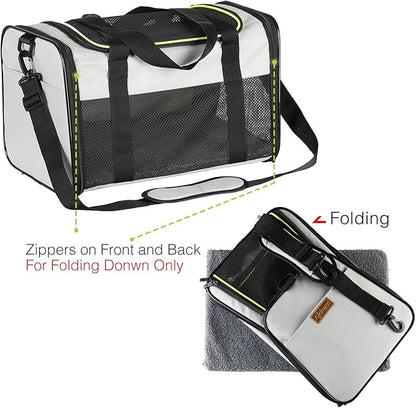 Cat Carrier - Portable Foldable Dog Pet Carrier, Soft-Sided Pet Bag up to 28 Lbs - Image 7