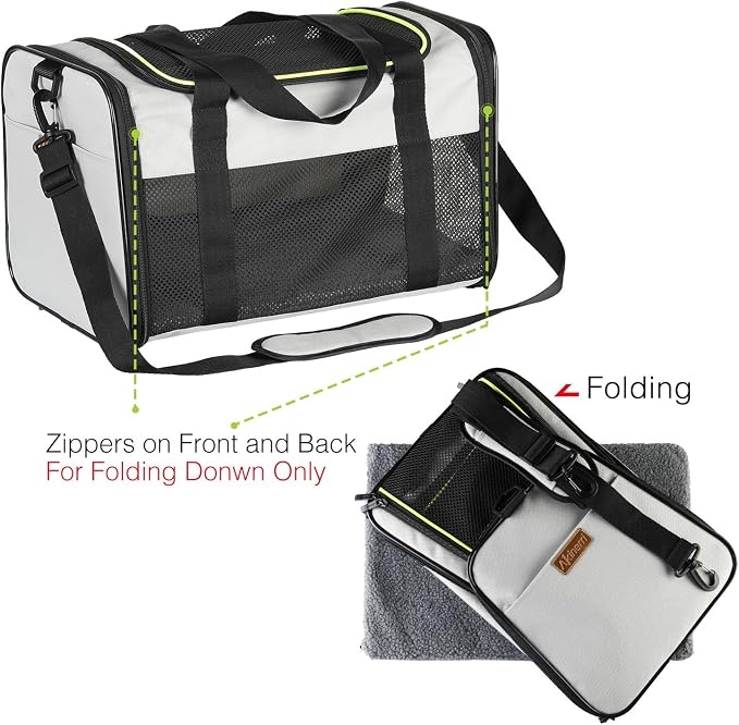 Cat Carrier - Portable Foldable Dog Pet Carrier, Soft-Sided Pet Bag up to 15 Lbs - Image 7