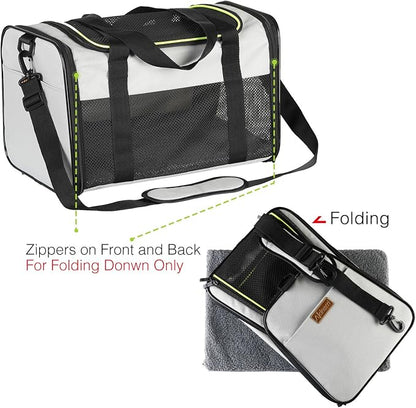 Cat Carrier - Portable Foldable Dog Pet Carrier, Soft-Sided Pet Bag up to 15 Lbs - Image 7