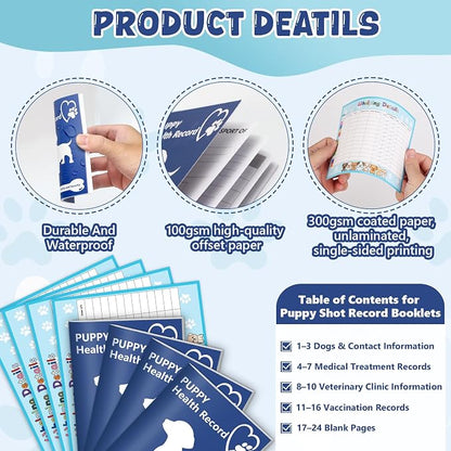 Puppy Whelping Supplies Kit Include 12 Puppy Shot Record Booklets 6 Record - Image 5