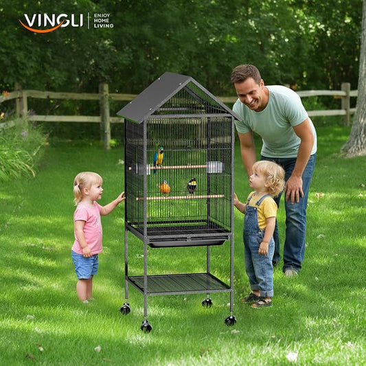 VINGLI Bird Cage with Rolling Stand - Image 2