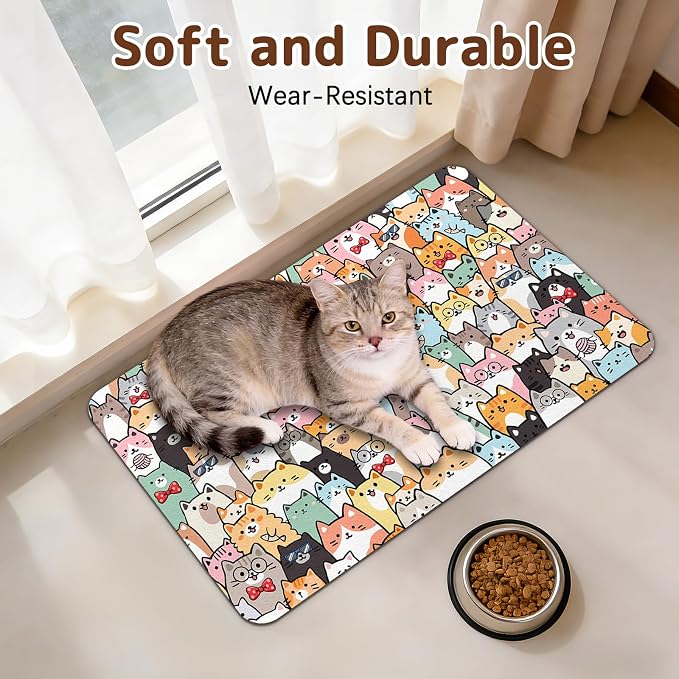 Dog Food Mat for Bowls, Absorbent Quick Dry Dog Cat Mats for Food and Water - Image 4