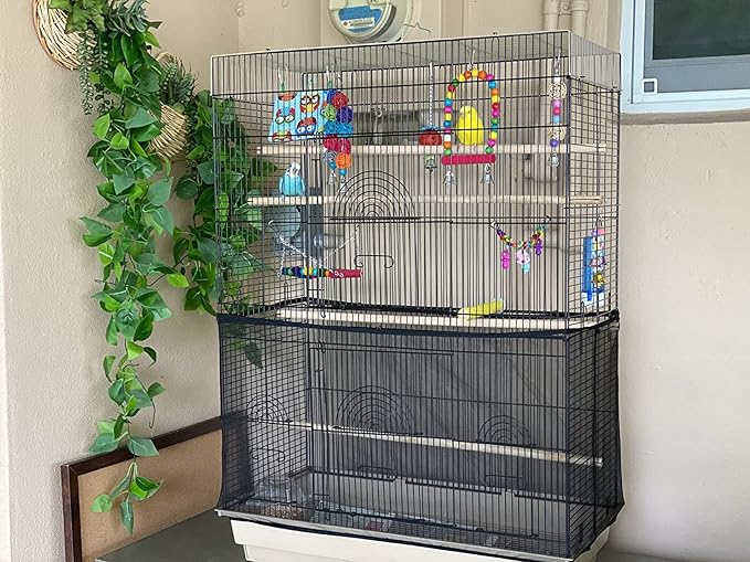 ISMARTEN Bird Cage Seed Catcher, Airy Gauze Bird Cage Cover Seeds Guard - Image 6