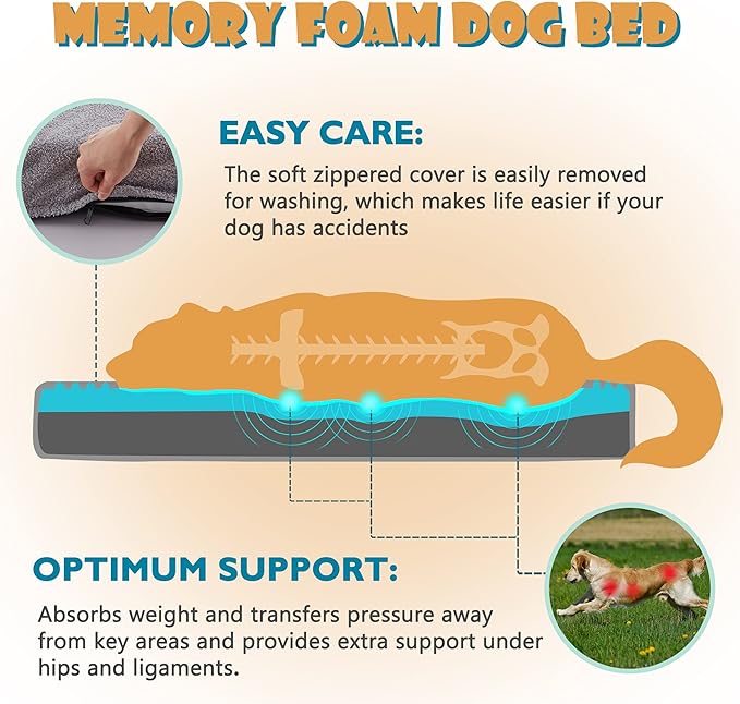 Memory Foam Large Dog Bed, Orthopedic Dog Beds - Image 2