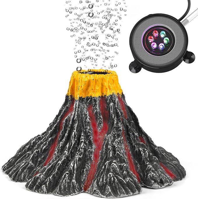 Uniclife Aquarium Volcano Ornament Kit Realistic Resin Volcanic Decoration by UnicLife