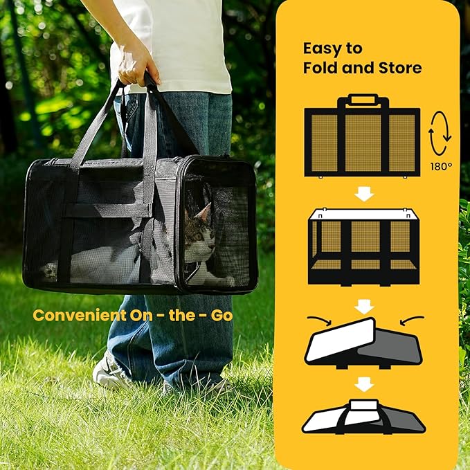 Cat Carrier Bag, Soft-Sided Pet Carriers - Image 7