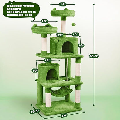 Yaheetech 62.5inches Cat Tree Cat Tower Kitten Condo - Image 9