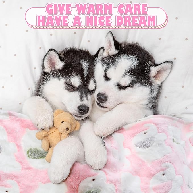Chumia 18 Pcs Fleece Pet Blanket Soft Warm Sleep Mat Fluffy Cute Puppy Supplies - Image 4