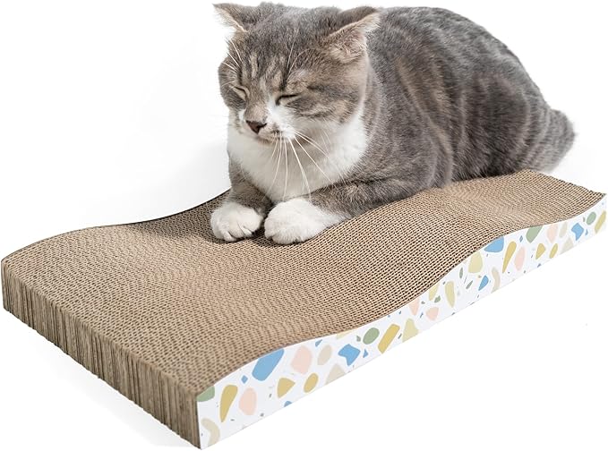 Cat Scratcher, Curved Scratch Pad, Durable Corrugated Cardboard Scratching Board - Image 3
