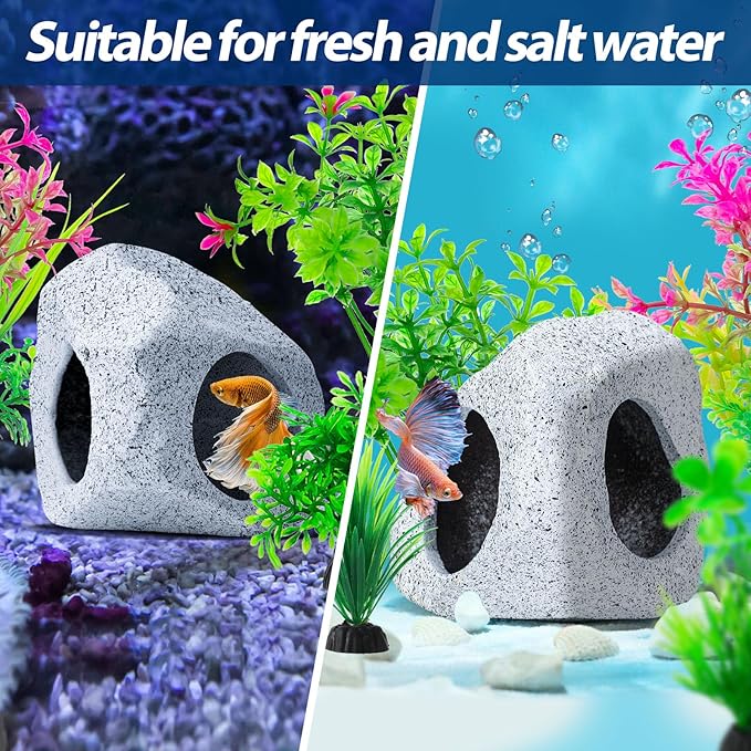 CousDUoBe 10Pcs Aquarium Hideaway Rock Cave Fish Tank Decorations quarium - Image 6