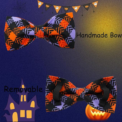 Halloween Dog Collar, Pet Collar Bow Plaid Collars Girl Boy Holiday Pet Collars - Image 5