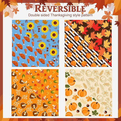 PAWCHIE Thanksgiving Dog Bandanas 4 Pack, Reversible Dogs Triangle Scarf Bibs - Image 3