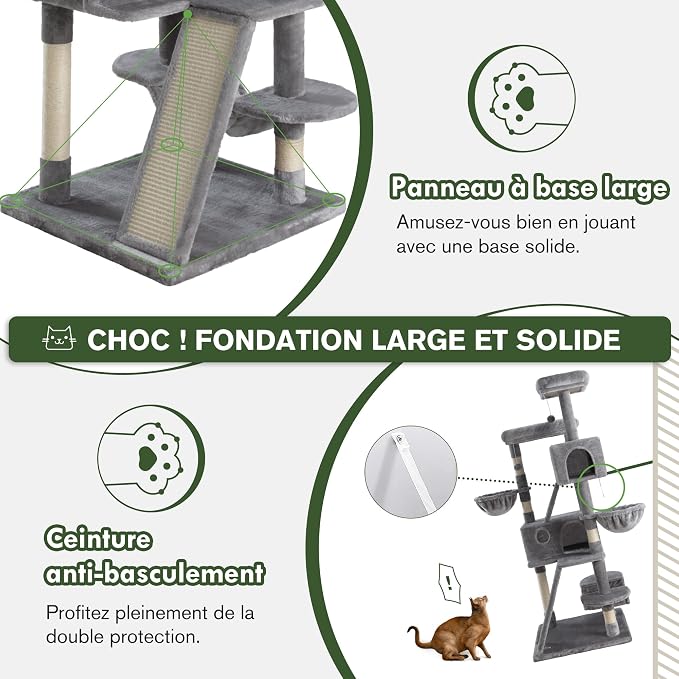 MUTICOR 66 Inches Multi-Level Large Cat Tree Tower - Image 6