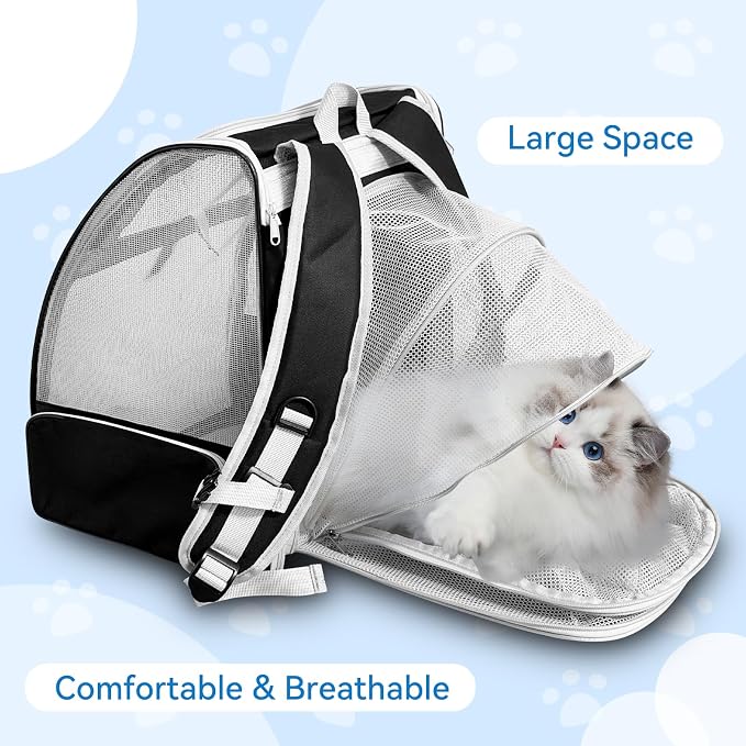 Cat Backpack Carrier, Expandable Pet Carrier Backpack - Image 5
