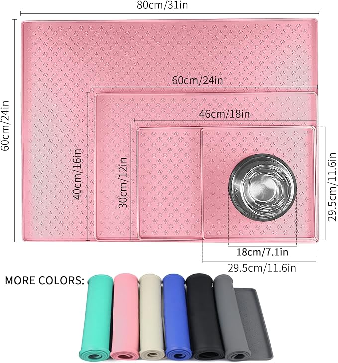 Ptlom Pet Placemat for Dog and Cat, Mat for Prevent Food and Water Overflow - Image 2