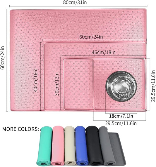 Ptlom Silicone Pet Placemat for Dog and Cat, Waterproof Anti-Slip Pet Feeding - Image 2