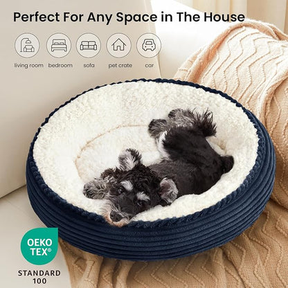 Love's cabin Round Donut Cat and Dog Cushion Bed, 25in Pet Bed - Image 6