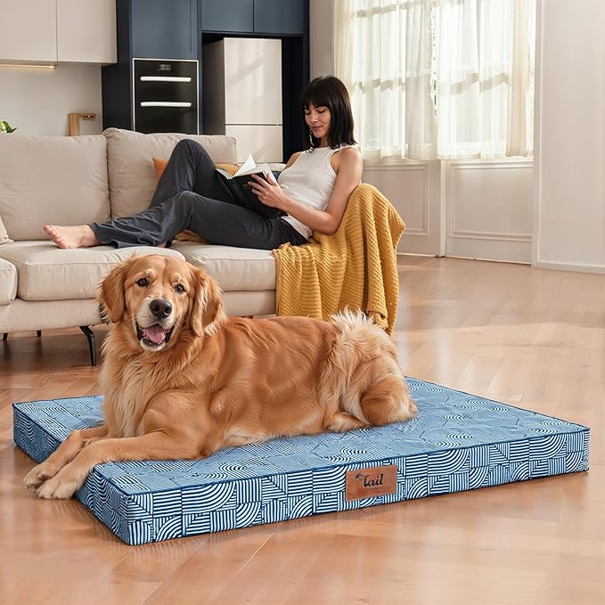 Outdoor Dog Bed for Small Dogs & Cats, Waterproof Dog Crate Mat Orthopedic Egg - Image 4