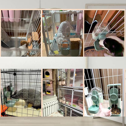 Hanging Automatic Food and Water Dispenser, Gravity Rabbit Feeder Set, Cage Cat - Image 8