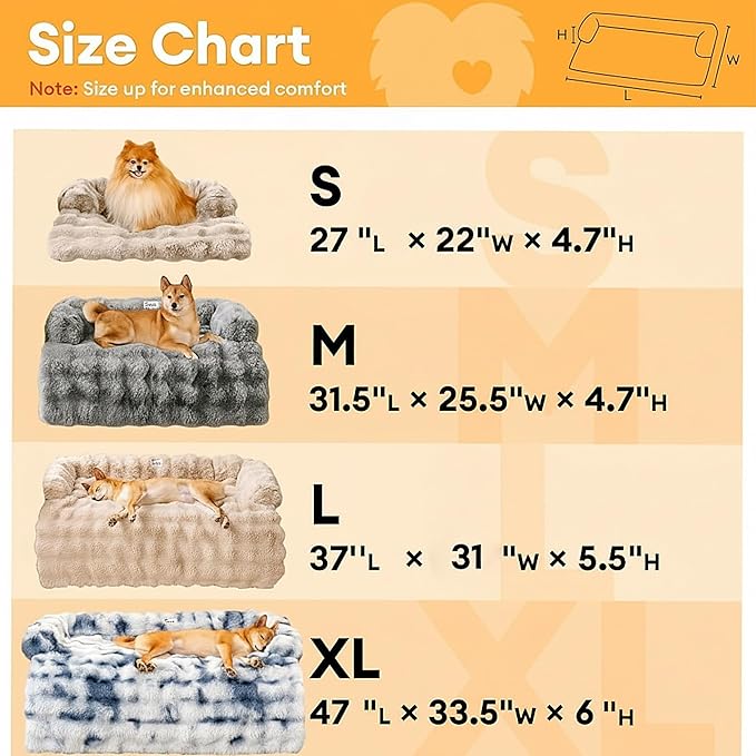 FUNNY FUZZY Pet Fluffy Fuzzy Calming Dog Couch Bed Sofa Protector Washable Pets - Image 6