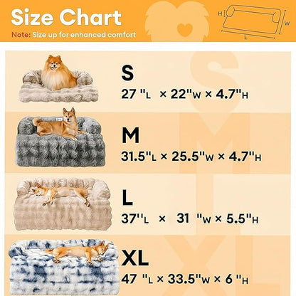 FUNNY FUZZY Pet Fluffy Fuzzy Couch Cover, Calming Washable Dog Bed Sofa - Image 5