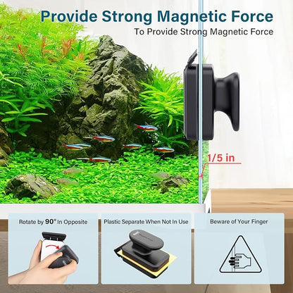 hygger Aquarium Magnetic Glass Clean Tool, Algae Scraper - Image 4