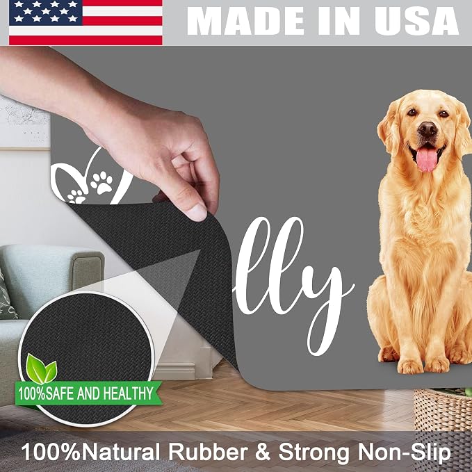Personalized Dog Cat Mat with Name Photo Custom Placemat Feeding Mats - Image 4