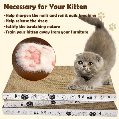 3 Pack Cardboard Cat Scratcher Refill Cat Scratch Pad Durable Cat Scratchers - Image 3