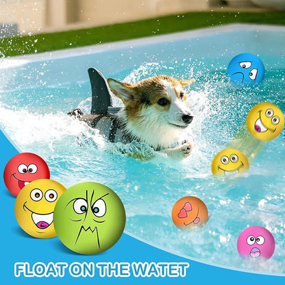 3.14" Squeaky Dog Toys Funny Smile Face Chewing Latex Rubber Soft Fetch Play - Image 6